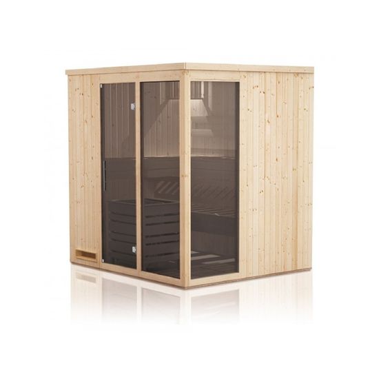 Sauna finlandais 2 fenêtres vitrées afo 4-5 places 194x194 x h.199 cm