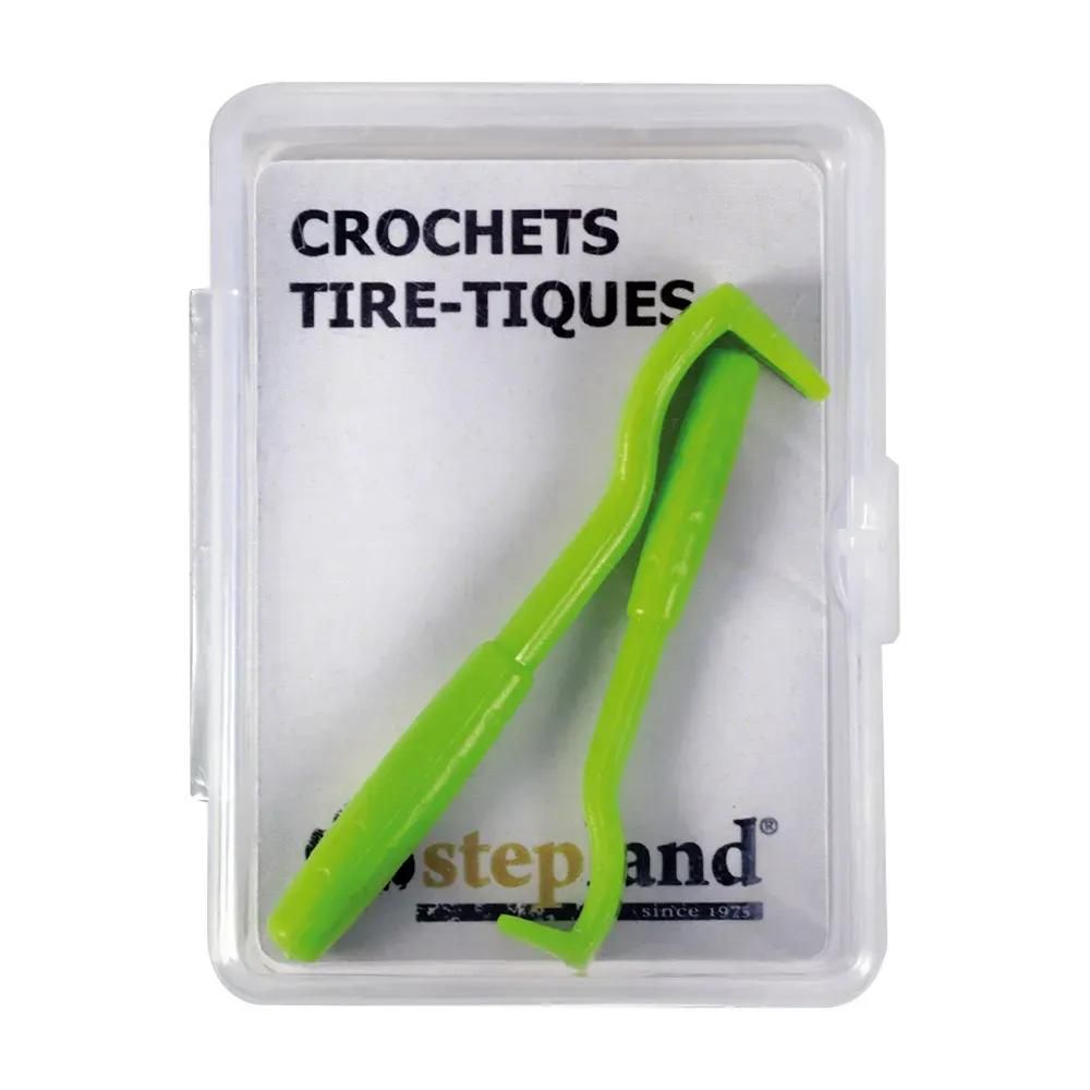 2 crochets tire-tiques verts