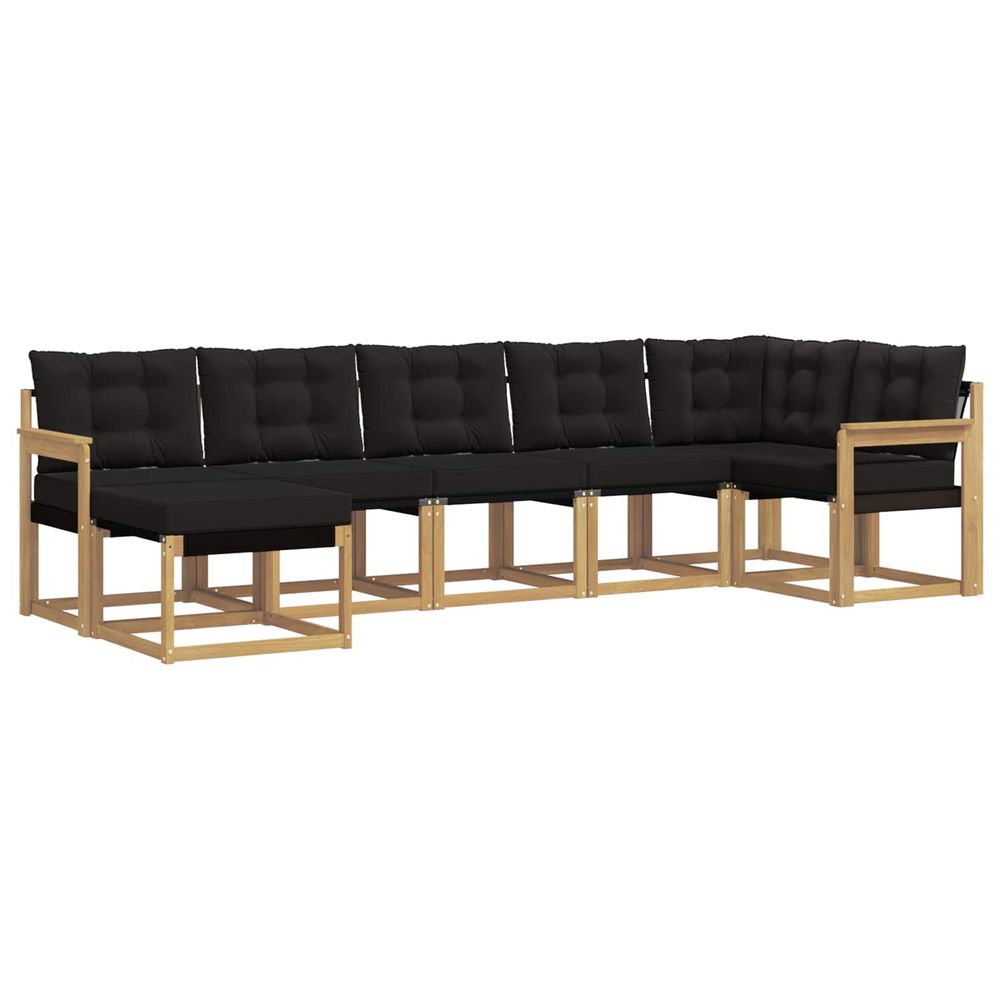 Ensemble de canapés d'extérieur 7 pc blanc et noir