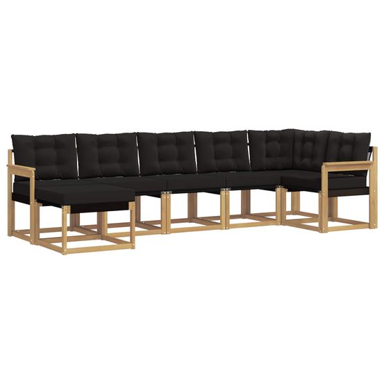 Ensemble de canapés d'extérieur 7 pc blanc et noir