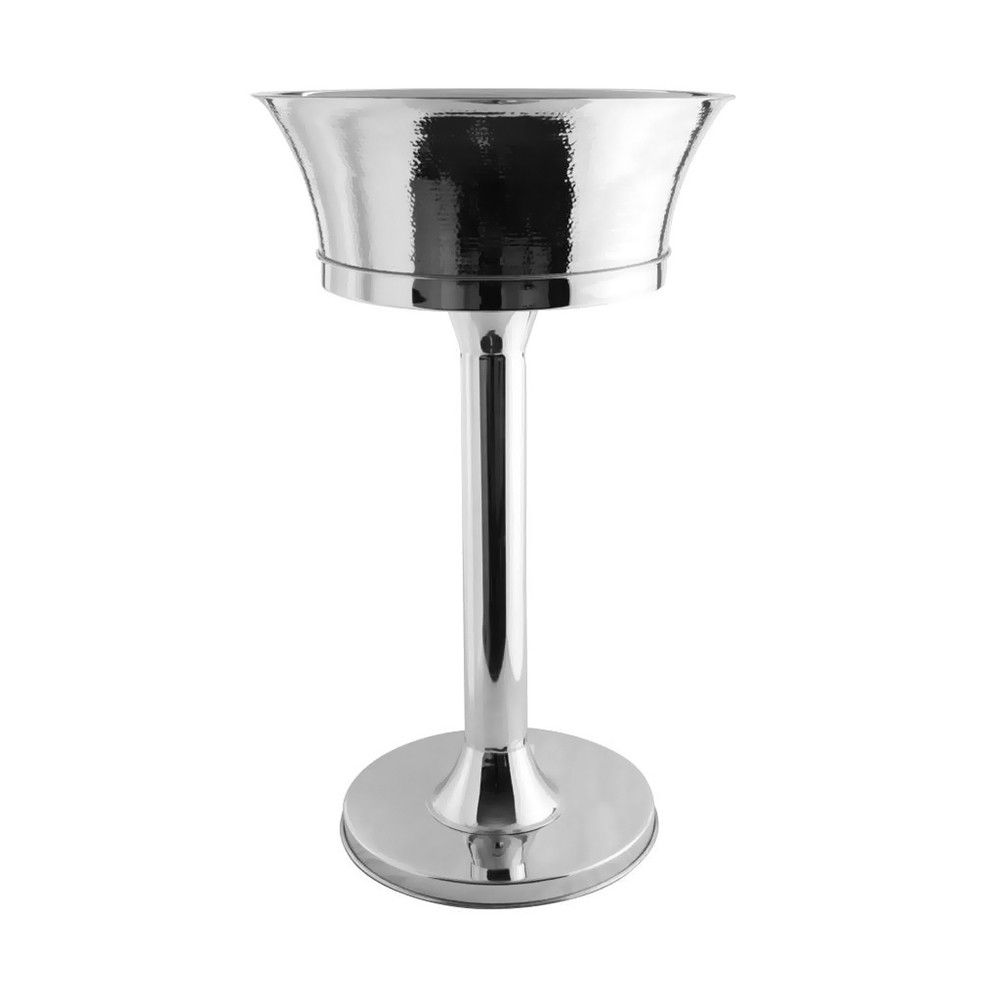 Seau à Champagne Sur Pied En Inox Argenté - 80 Cm De Haut, Pour Refroidir Bouteilles Vin/champagne