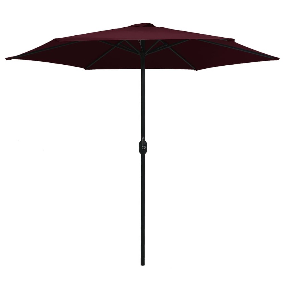 Parasol de jardin et mât en aluminium 270x246 cm rouge bordeaux