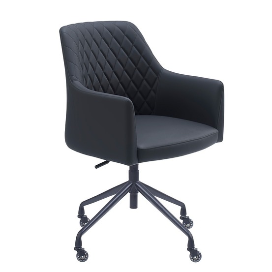 Chaise de bureau - vitoria - noir - cuir pu
