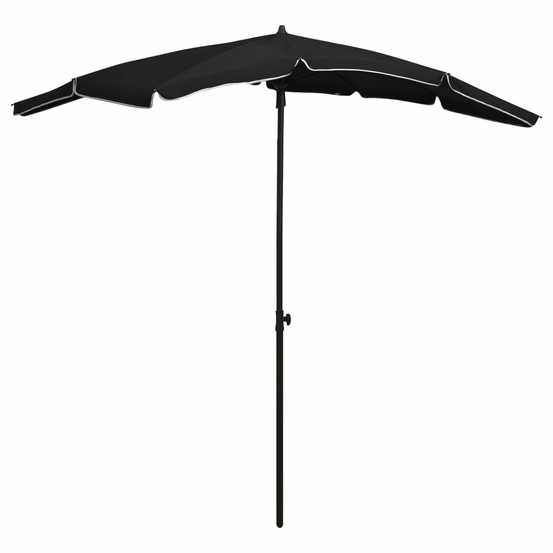Parasol de jardin avec mât 200x130 cm noir