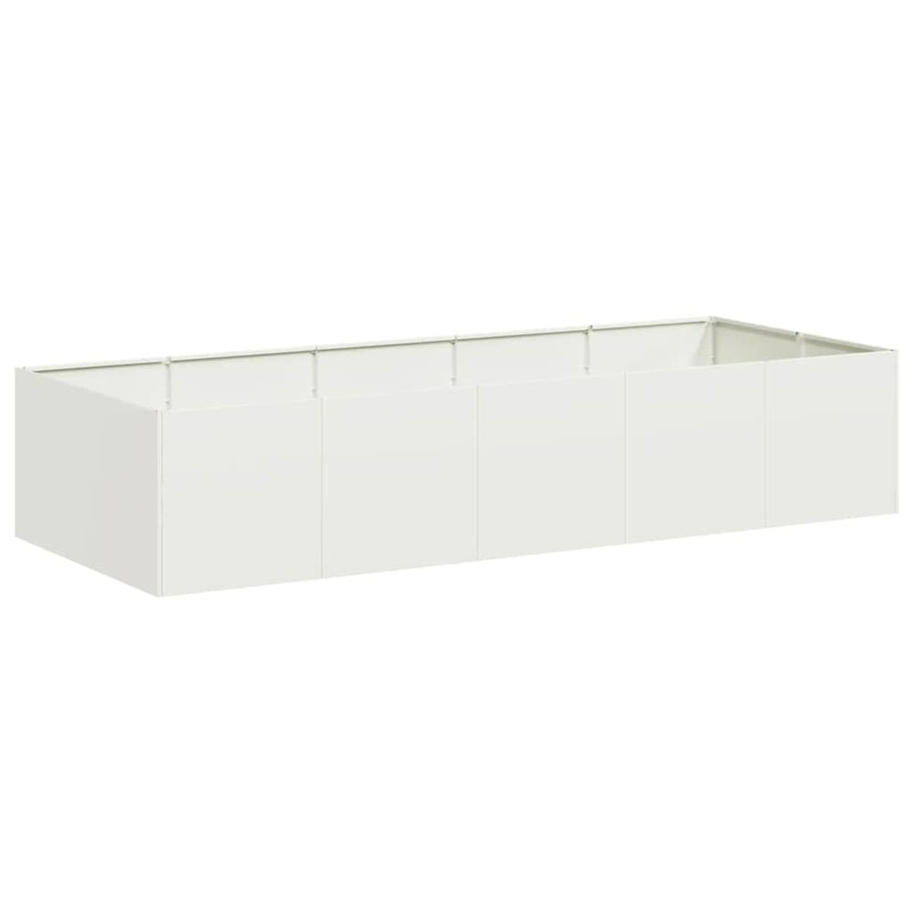 Jardinière d'extérieur blanc 200x80x40 cm acier