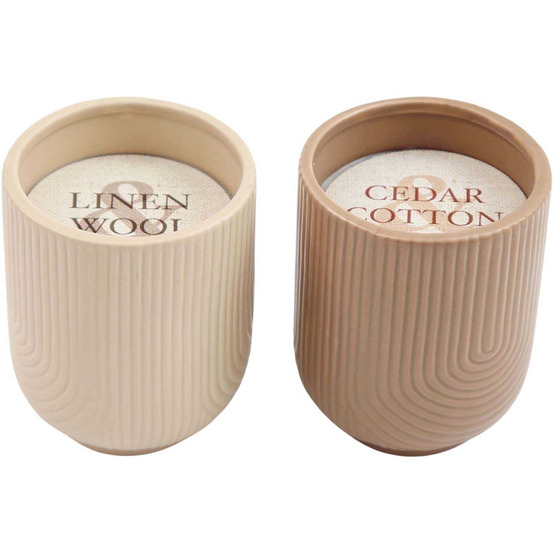 Bougie parfumé en pot dolomite (lot de 2)