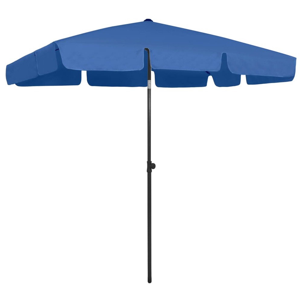 Parasol de plage bleu azuré 200x125 cm