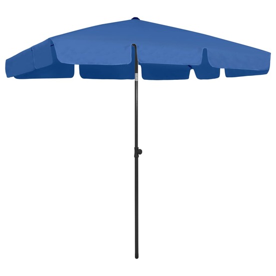 Parasol de plage bleu azuré 200x125 cm