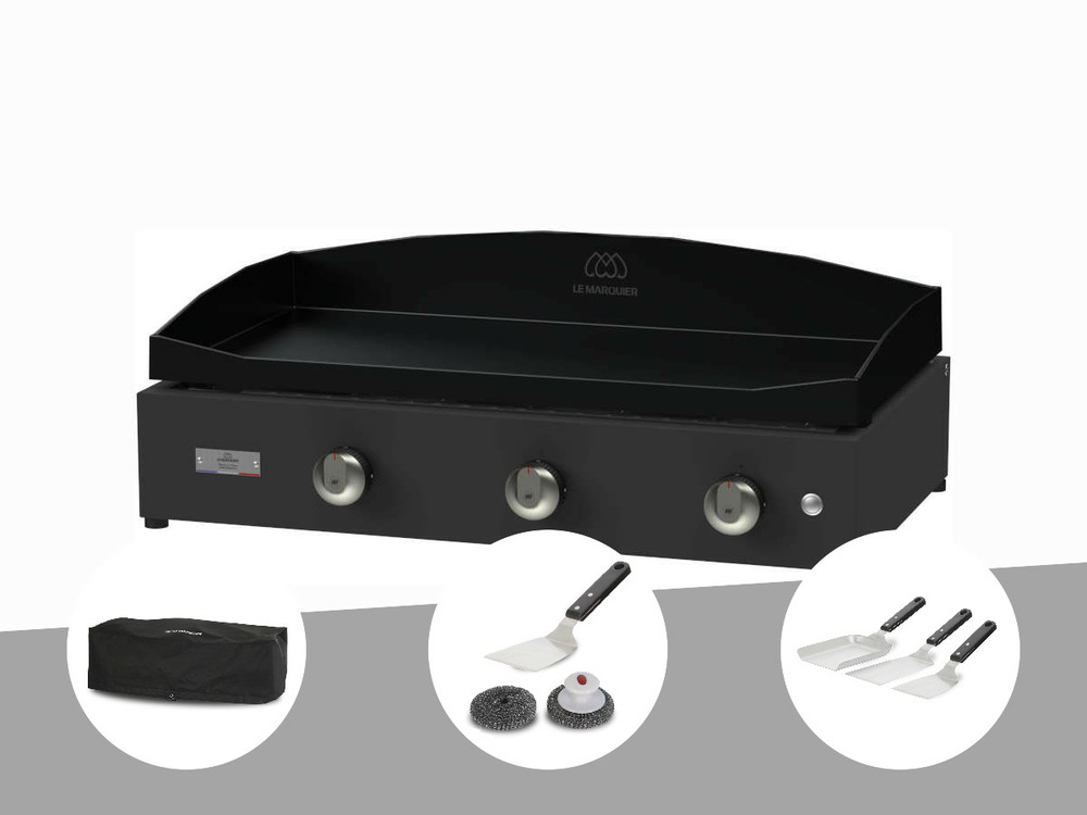 Plancha pure 375 noire gaz+ housse de protection + kit de nettoyage + kit 3 spat