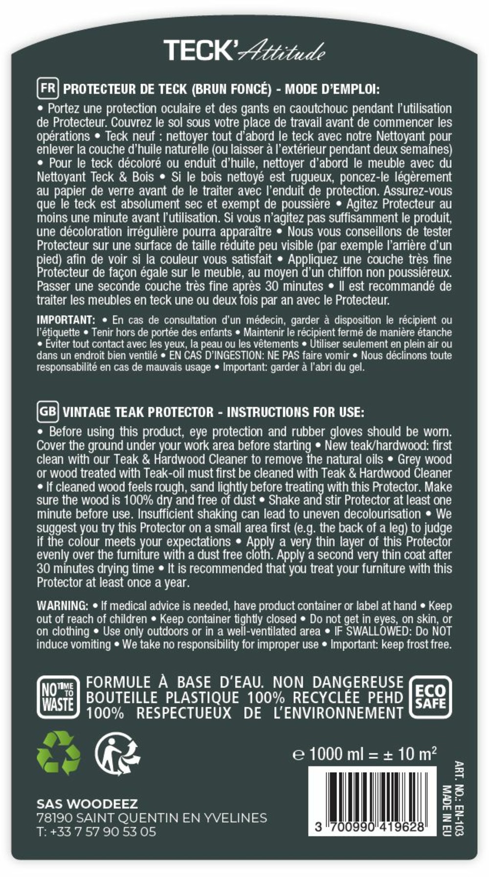Saturateur protecteur pour teck vintage 1 l