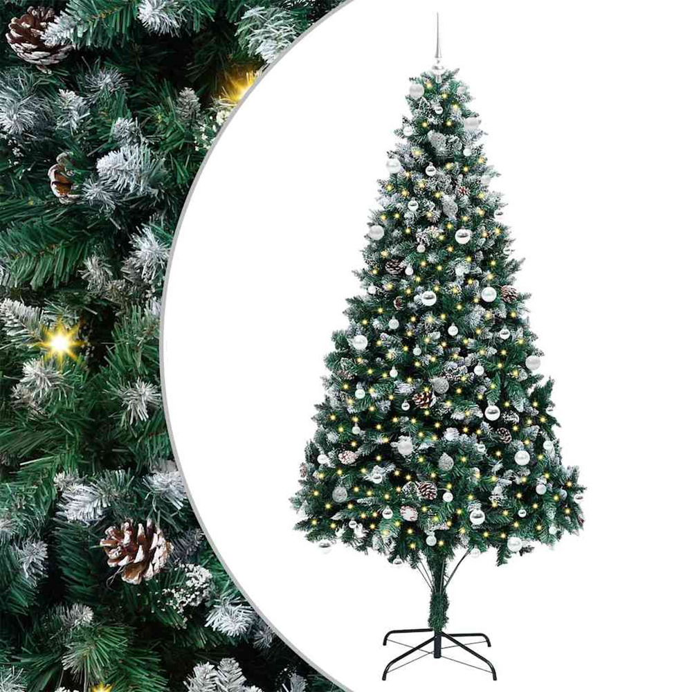 Sapin de noël artificiel vert 240 cm pvc, acier et plastique