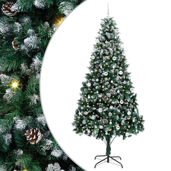 Sapin de noël artificiel vert 240 cm pvc, acier et plastique