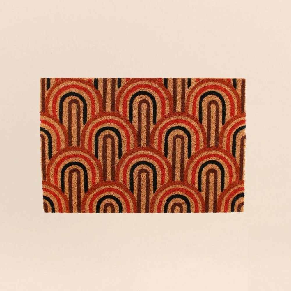 Paillasson coco motifs arches multicolores 40x60cm
