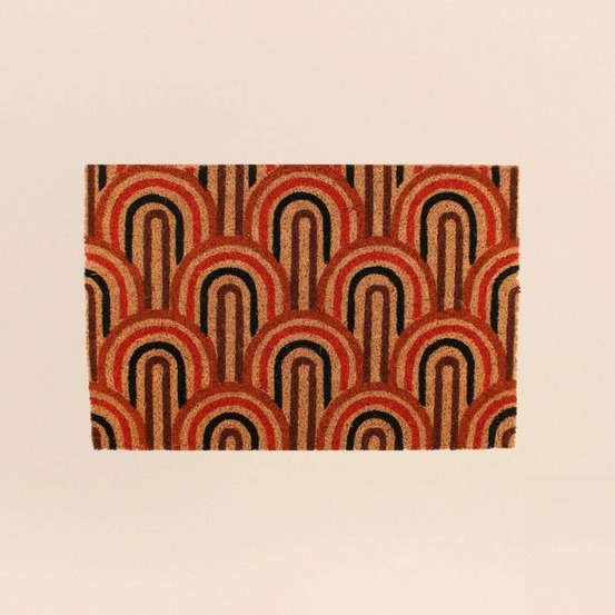 Paillasson coco motifs arches multicolores 40x60cm