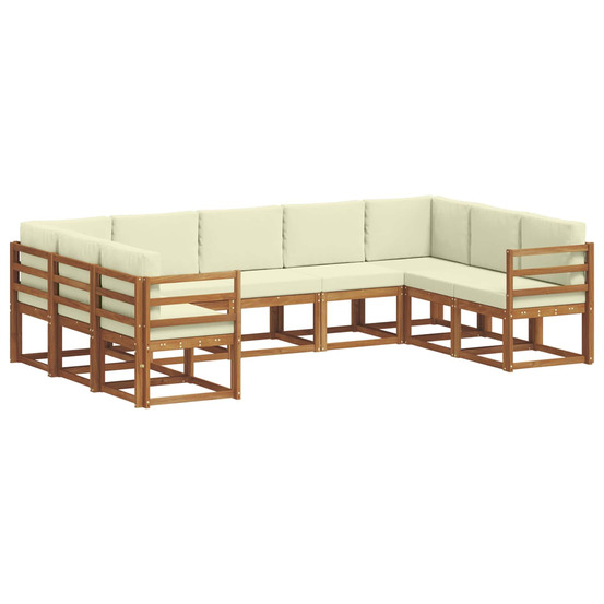 Ensemble de canapés d'extérieur 9 pcs naturel et crème