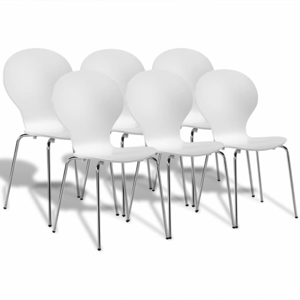 Chaises de salle à manger 6 pcs blanc plastique