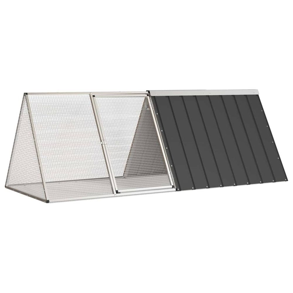 Cage pour lapin anthracite 201,5x80,5x71 cm acier galvanisé