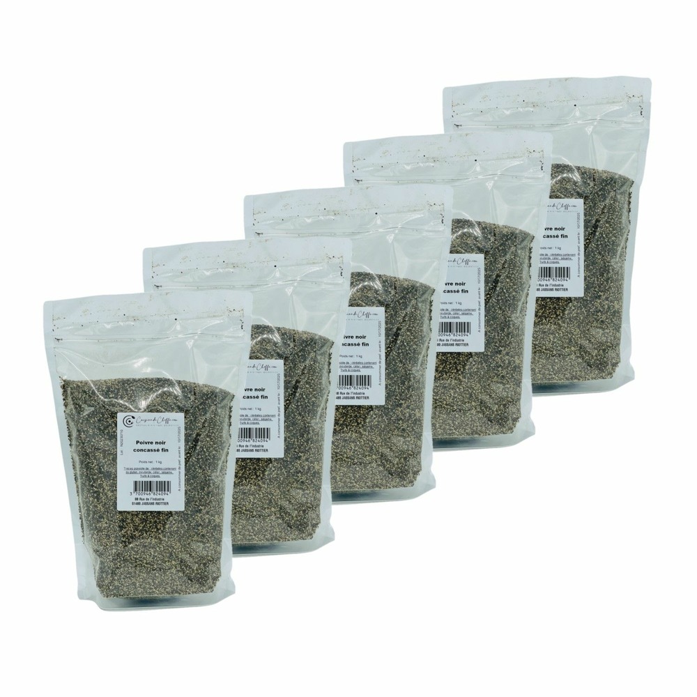 Poivre noir concassé fin - cuisine de cheffe.com