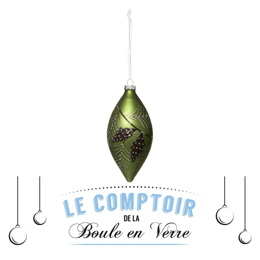 Boule de noël 80 mm pomme pin 2 assortiment