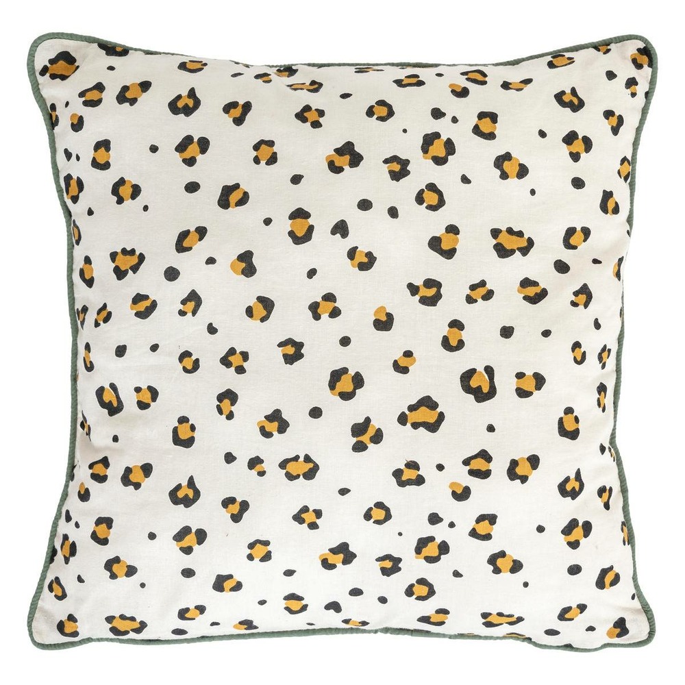 Coussin enfant léopard addel jaune noir 40x40cm