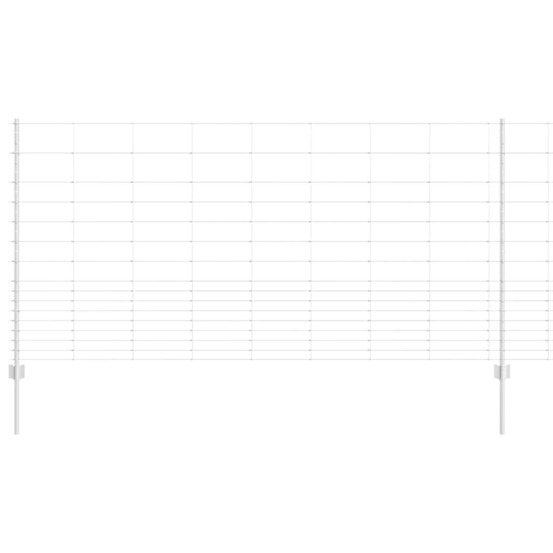 Clôture avec poteau argenté 1,2 x 50 m acier