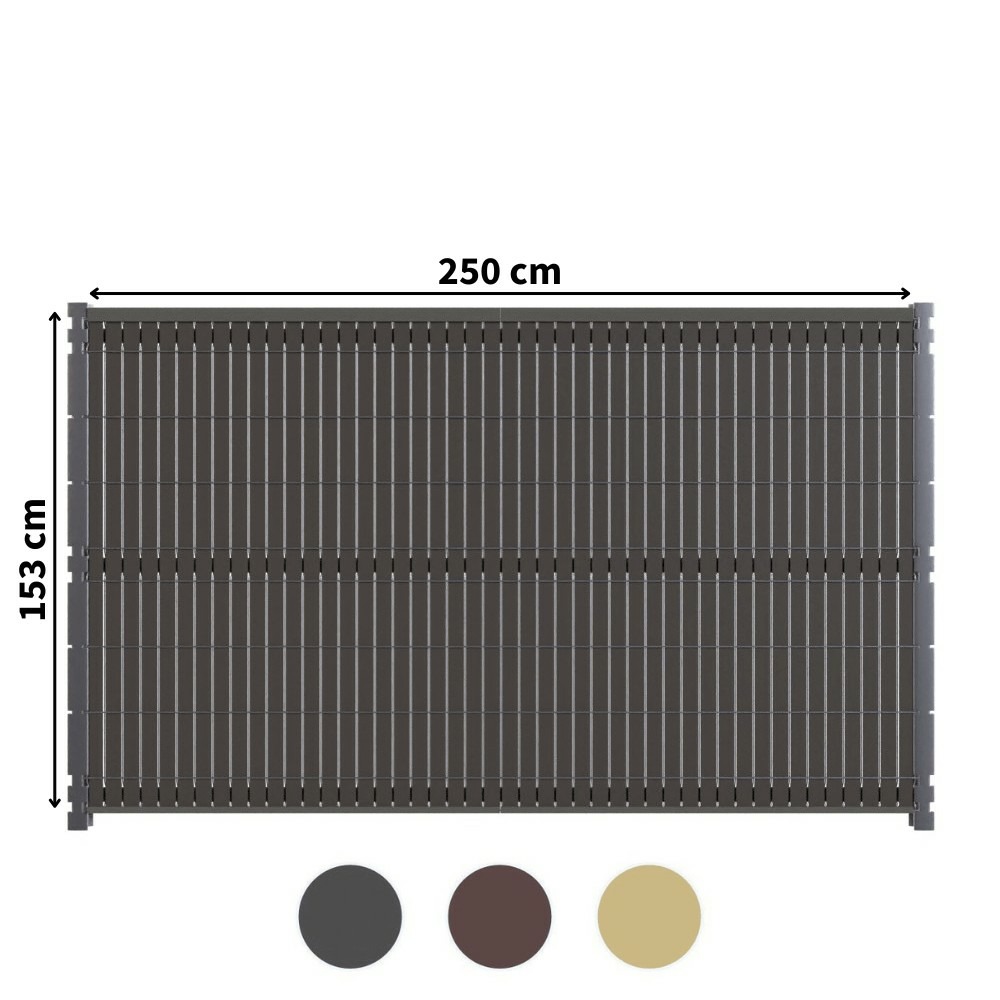Kit occultation composite - l2,5 x h1,53m - gris anthracite - haute resistance - occultant pour grillage rigide