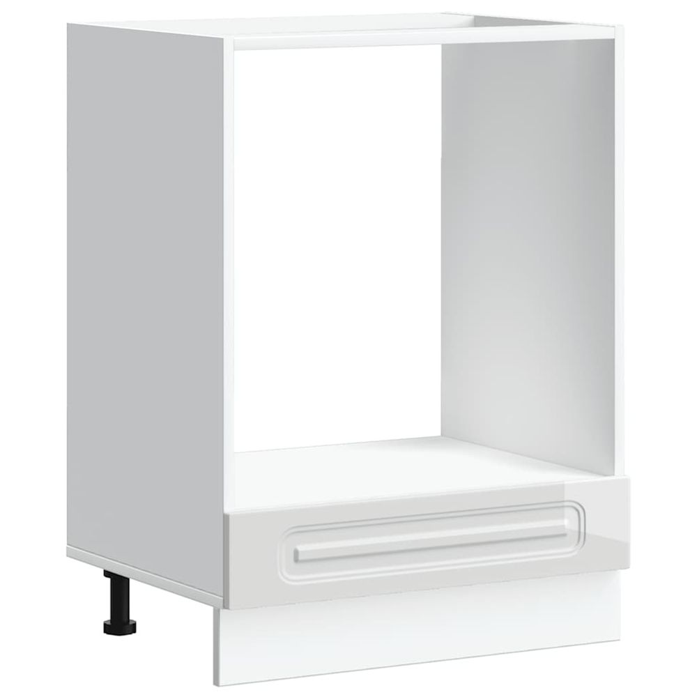 Armoire à four kalmar blanc brillant bois d'ingénierie