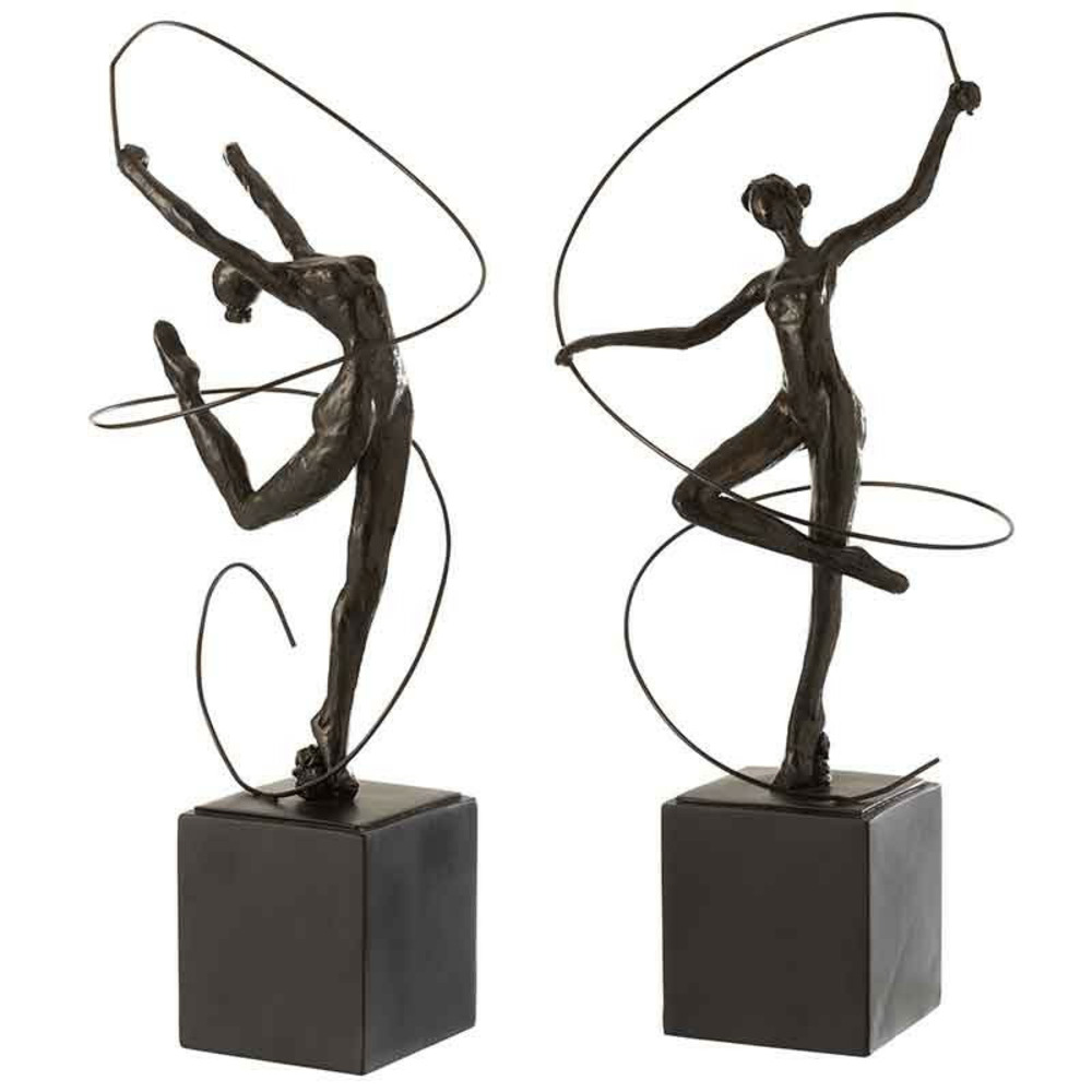 Gymnaste resine marron foncé 20x18x46cm