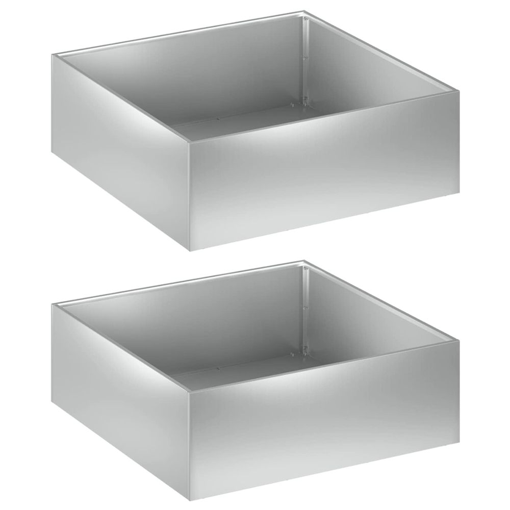 Cache-pot de jardin 2 pc argenté 40 x 40 x 20 cm