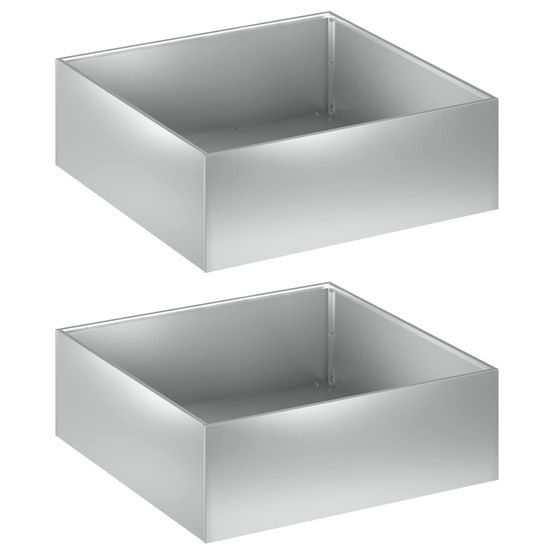 Cache-pot de jardin 2 pc argenté 40 x 40 x 20 cm