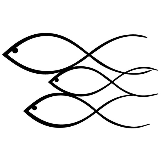 Décoration murale en métal poissons