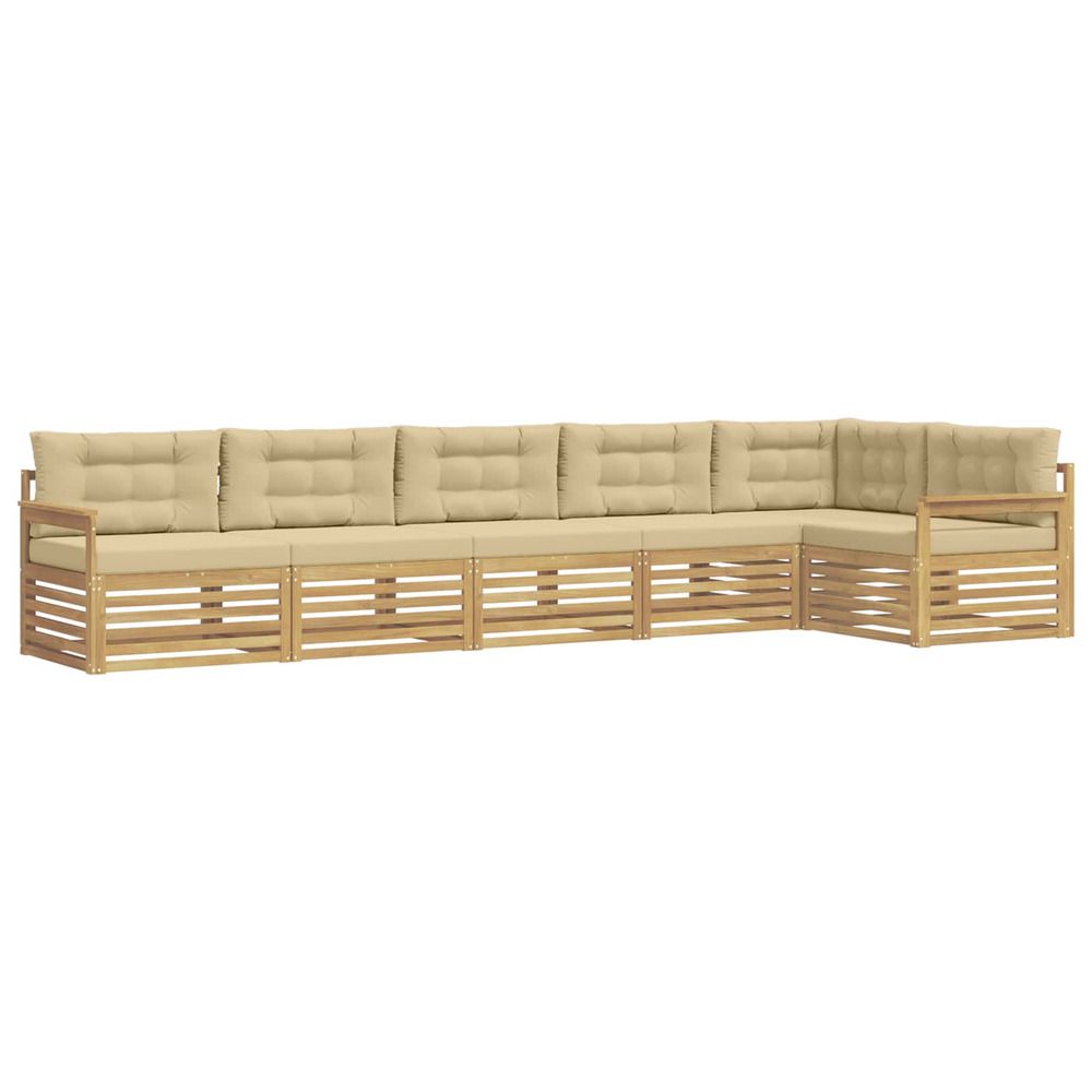Ensemble de canapés d'extérieur 6 pc blanc et beige polyester