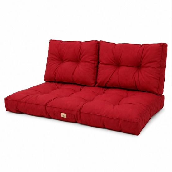 Coussins pour salon de jardin capitonné 120x60cm rouge