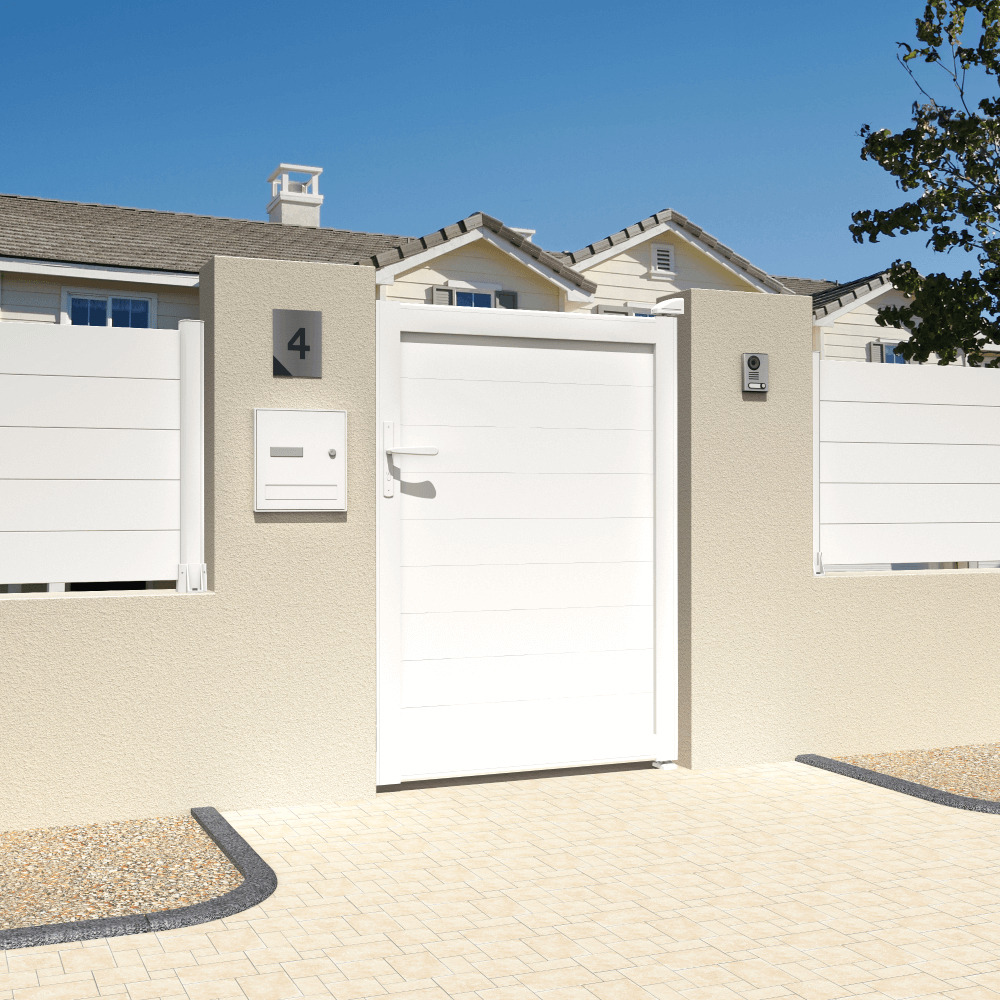 Portillon plein l 1000 x h 1414 mm (blanc satiné ral9010)