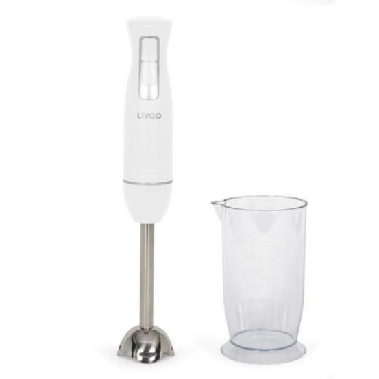 Mixeur electrique plongeant avec bol - - dop245w - 400 w - 2 vitesses - blanc