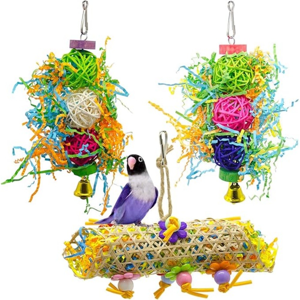 3 pcs jouets pour oiseaux dtopbuyage
