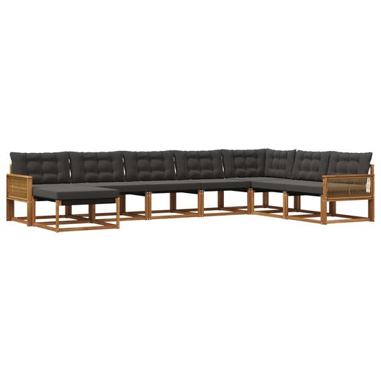 Ensemble de canapés d'extérieur 8 pc naturel et noir
