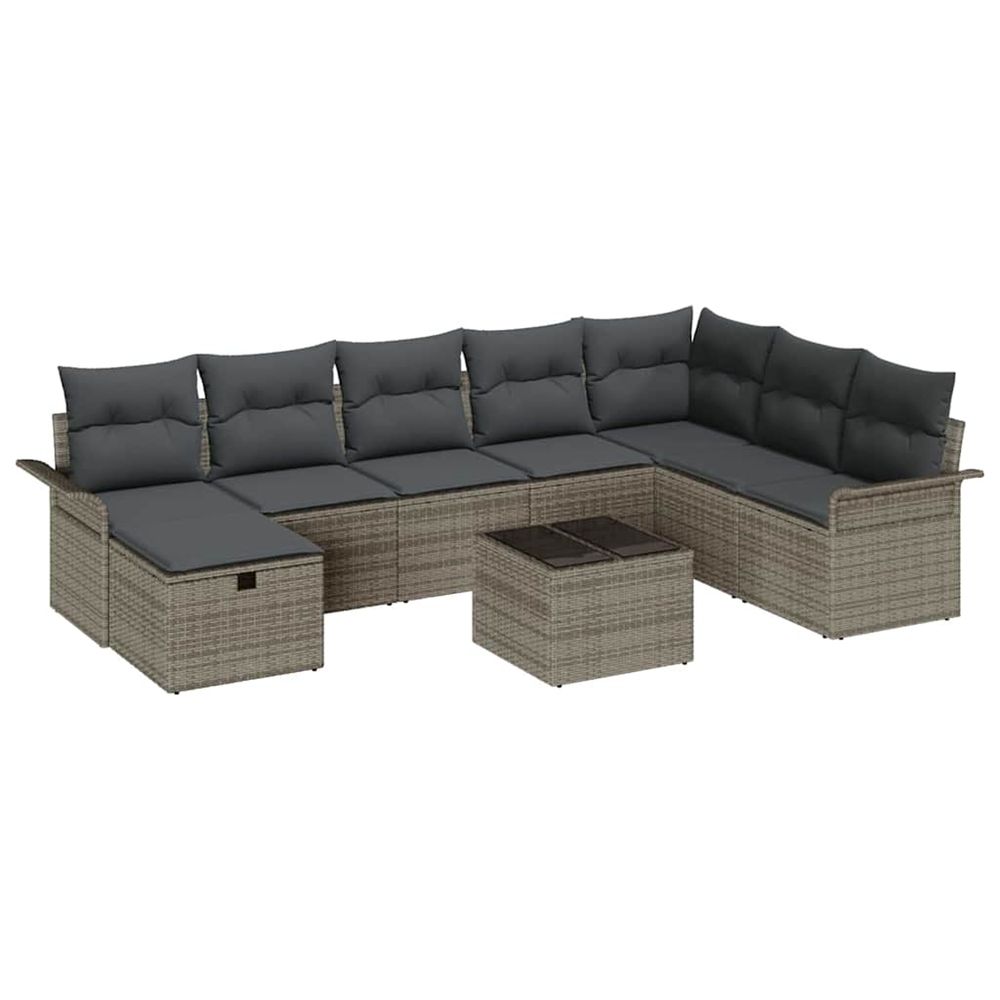 Ensemble de canapé de jardin 9 pc poly rotin