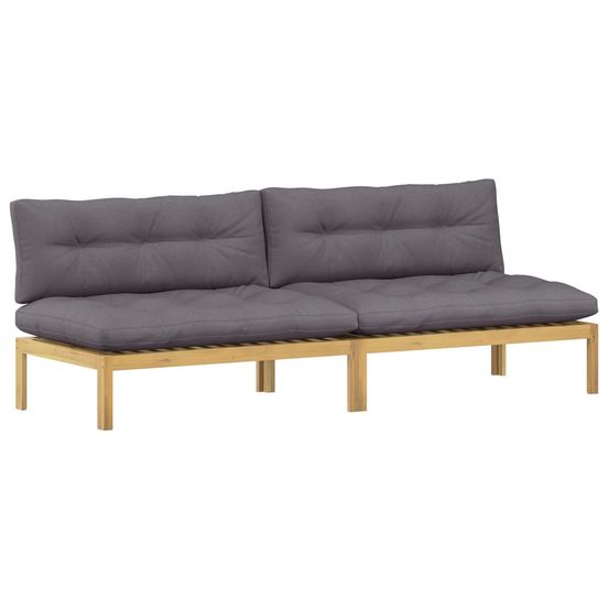 Unité de canapé du milieu acacia clair et gris foncé