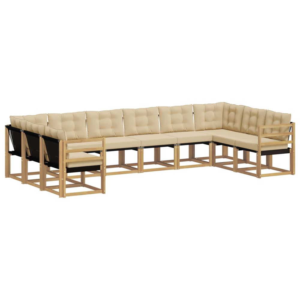 Ensemble de canapés d'extérieur 10 pc blanc et beige