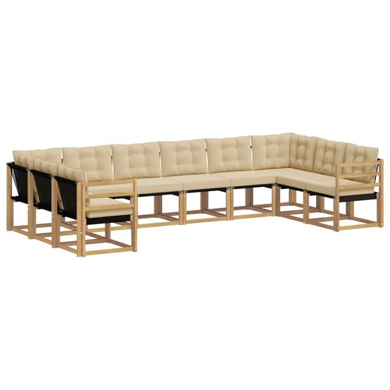 Ensemble de canapés d'extérieur 10 pc blanc et beige