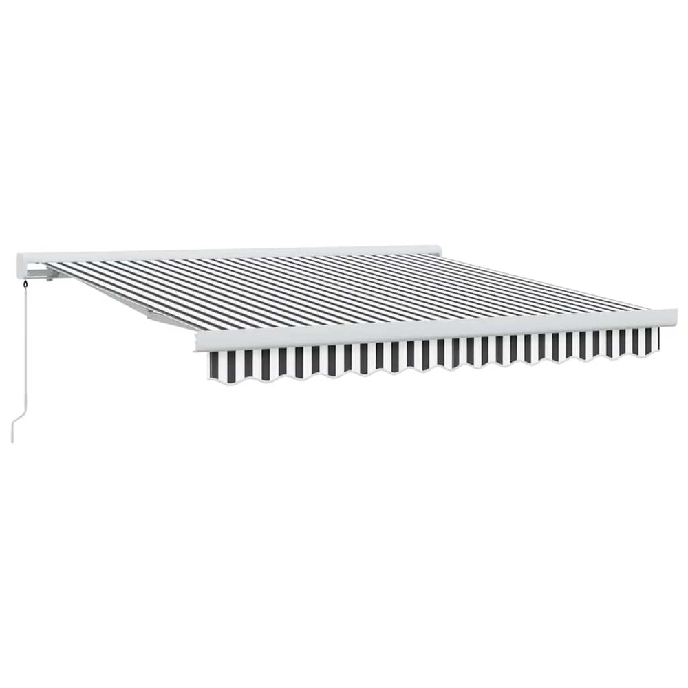 Auvent rétractable anthracite/blanc 3x2,5 m tissu et aluminium