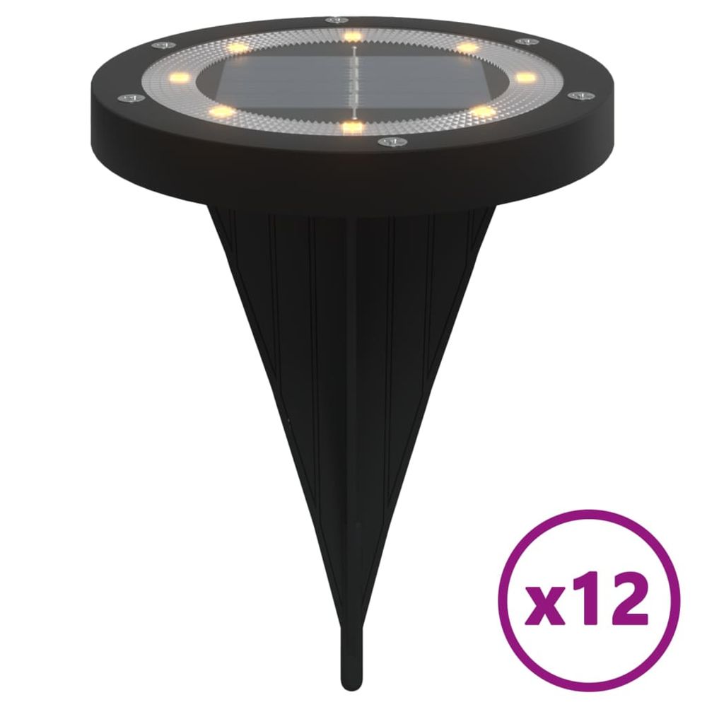 Lampes solaires de sol et piquets de sol extérieur 12 pcs