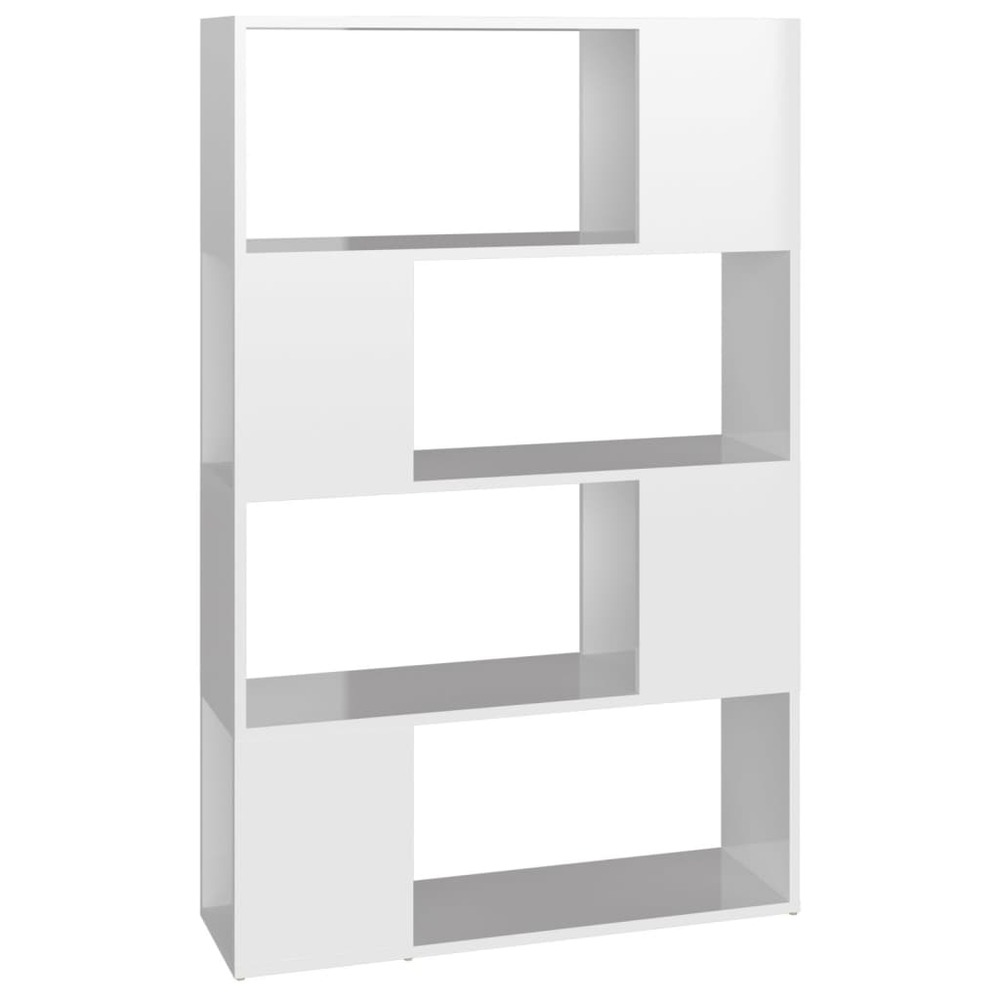 Bibliothèque/séparateur de pièce blanc brillant 80x24x124,5 cm