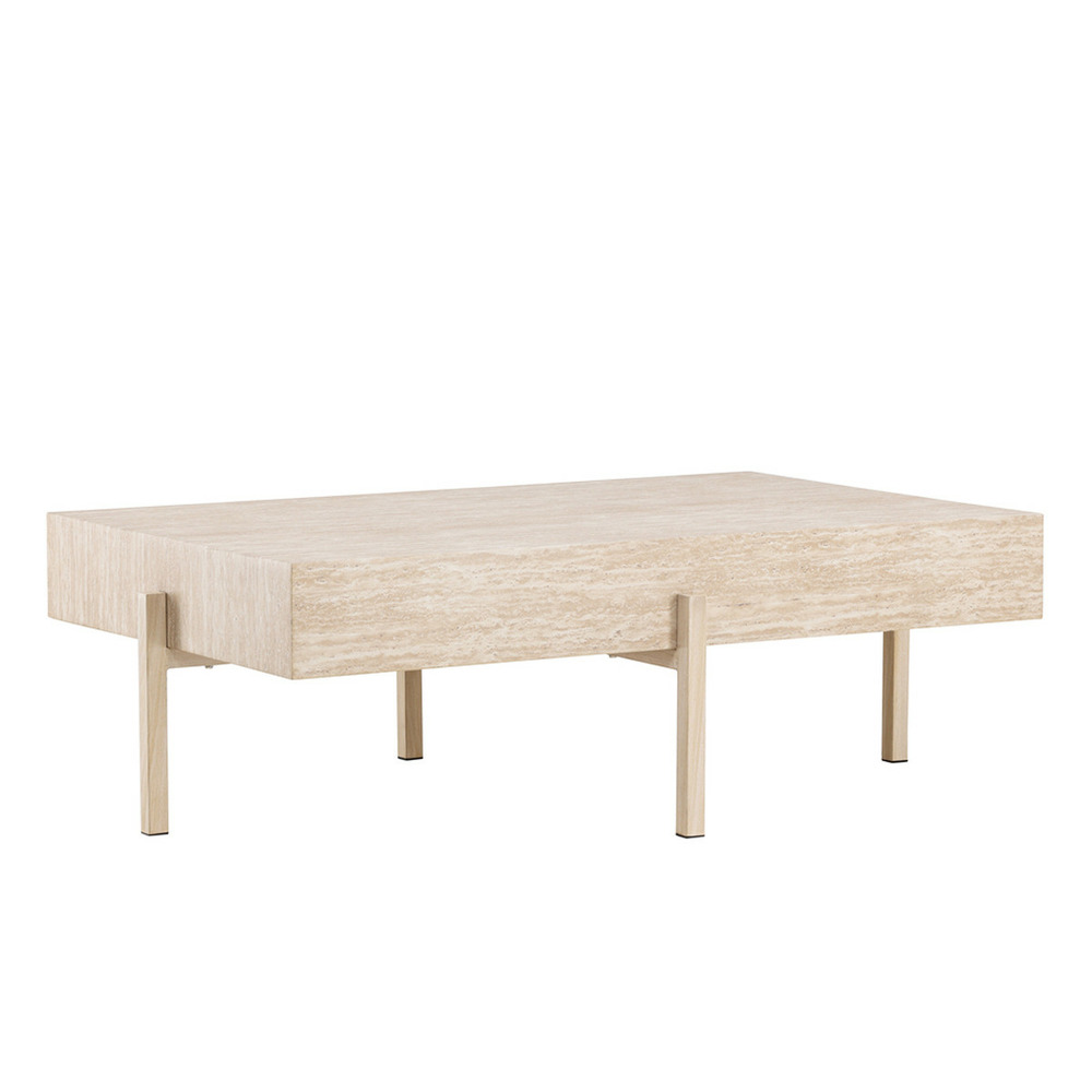 Table basse effet travertin 