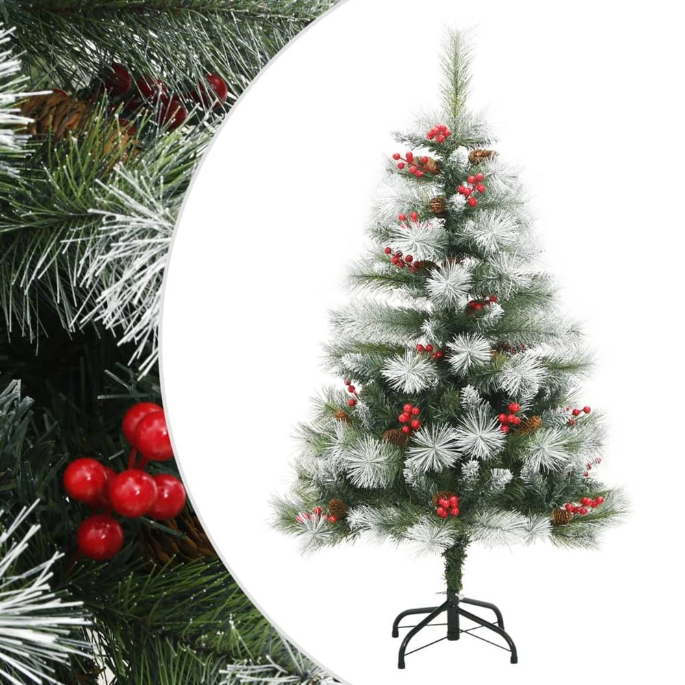 Sapin de noël artificiel avec pommes de pin et baies 120 cm