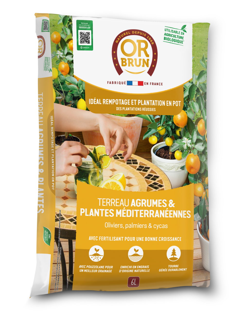 Or brun obrtagr6u -terreau agrumes & plantes méditerranéennes - oliviers palmiers & cycas