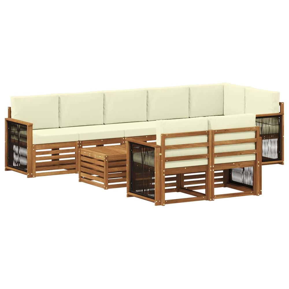 Ensemble de canapés d'extérieur 8 pc naturel et crème