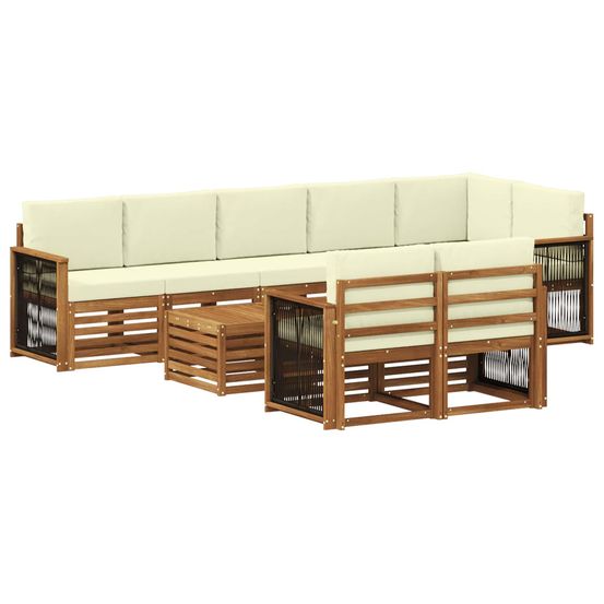 Ensemble de canapés d'extérieur 8 pc naturel et crème