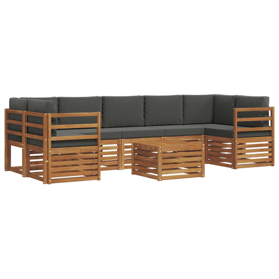 Ensemble de canapés d'extérieur 8 pcs naturel et anthracite